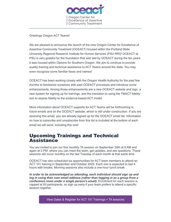September 2025 OCEACT Launch Newsletter
